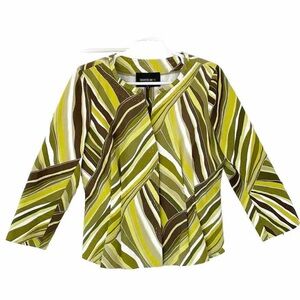 LAFAYETTE 148 NEW YORK blazer jacket size 8 green white cotton
